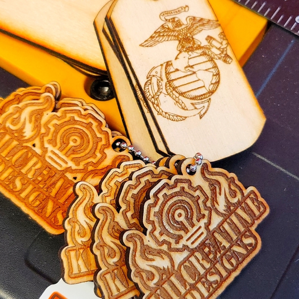 Custom wood designed tags